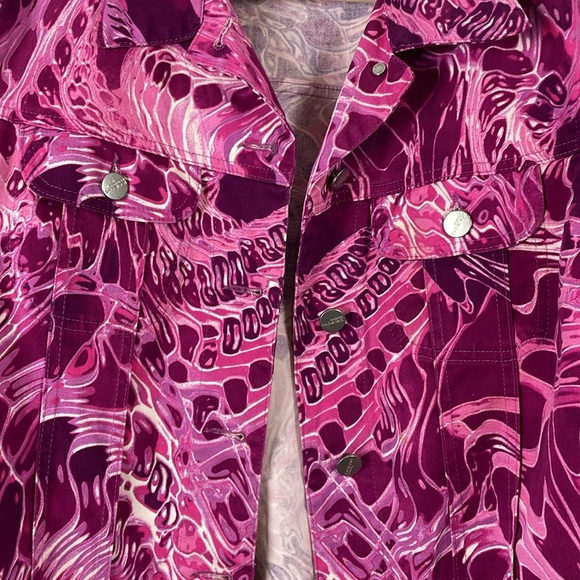 Ice Jeans Iceberg Jacket Womens 44M Button Down Cropped 2 Pocket Casual Floral - Picture 3 of 8